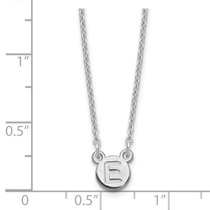 Sterling Silver Silver/Rhodium Plated 1 Letter Bubble Necklace