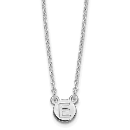 Sterling Silver Silver/Rhodium Plated 1 Letter Bubble Necklace