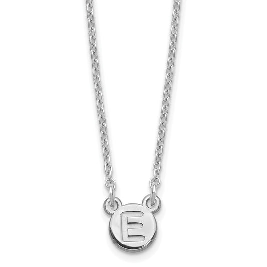 Sterling Silver Silver/Rhodium Plated 1 Letter Bubble Necklace