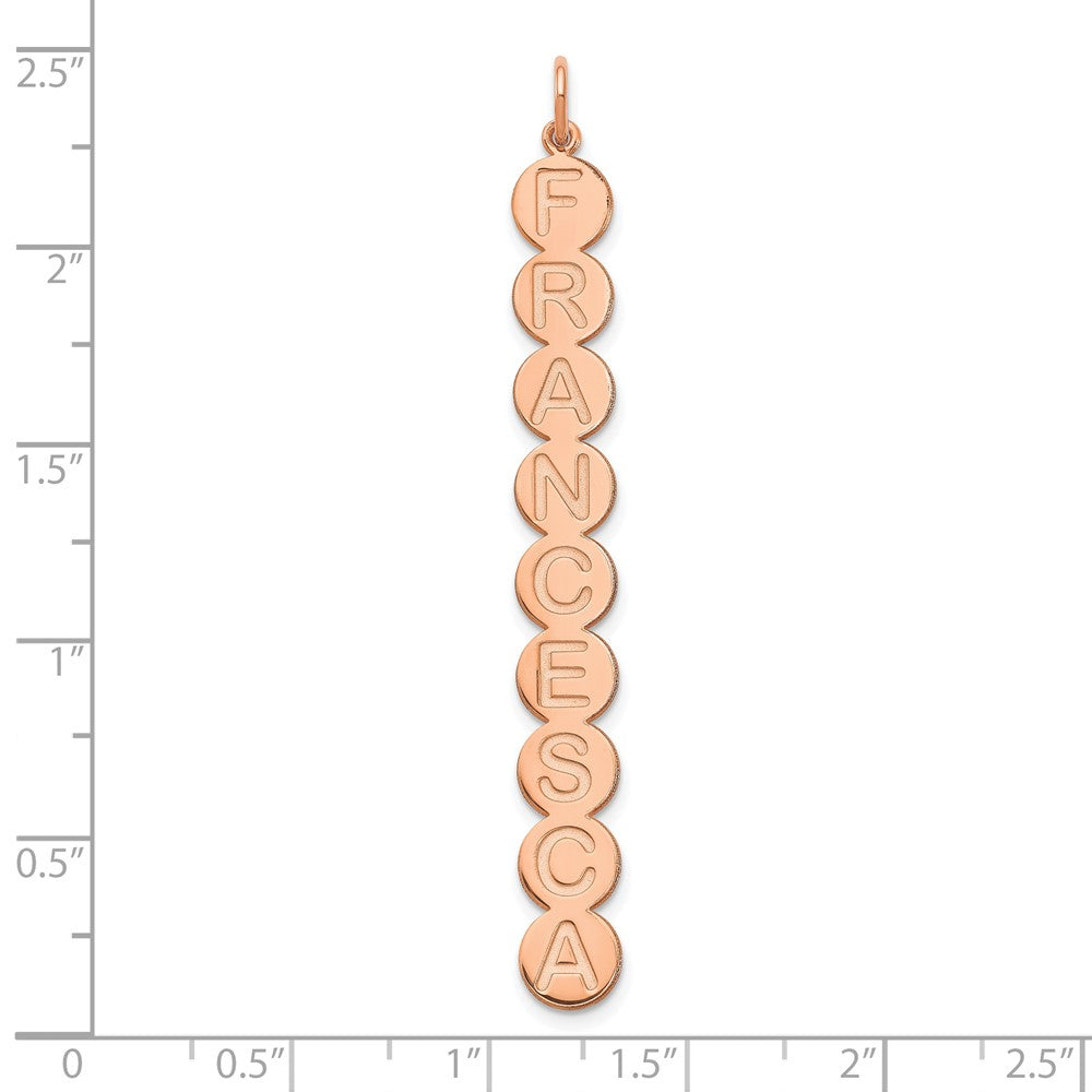 14K Rose Gold 9 Letter Bubble Pendant