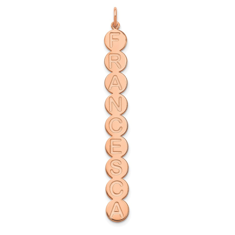 14K Rose Gold 9 Letter Bubble Pendant