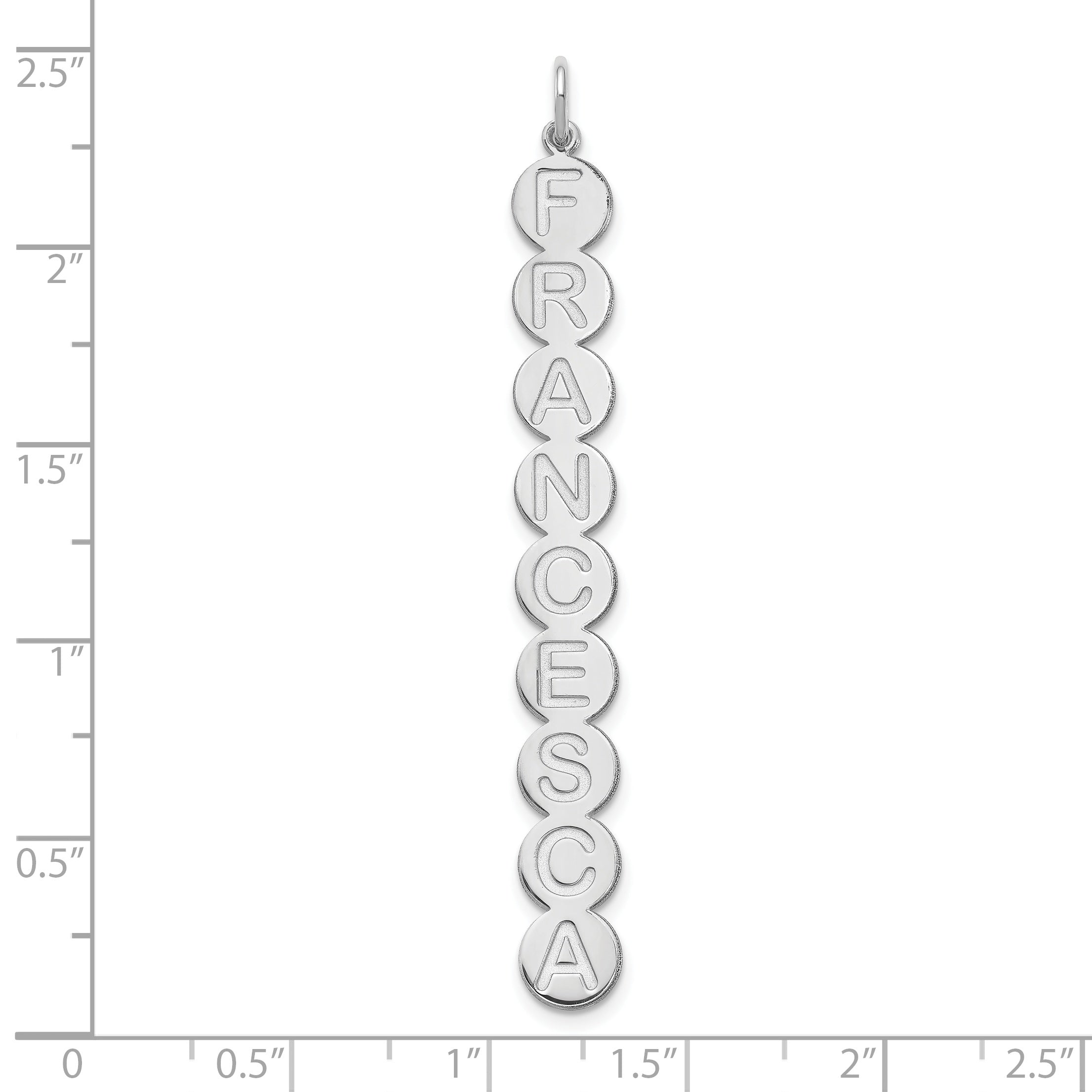 14K White Gold 9 Letter Bubble Pendant