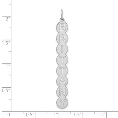 Sterling Silver Silver/Rhodium Plated 8 Letter Bubble Pendant