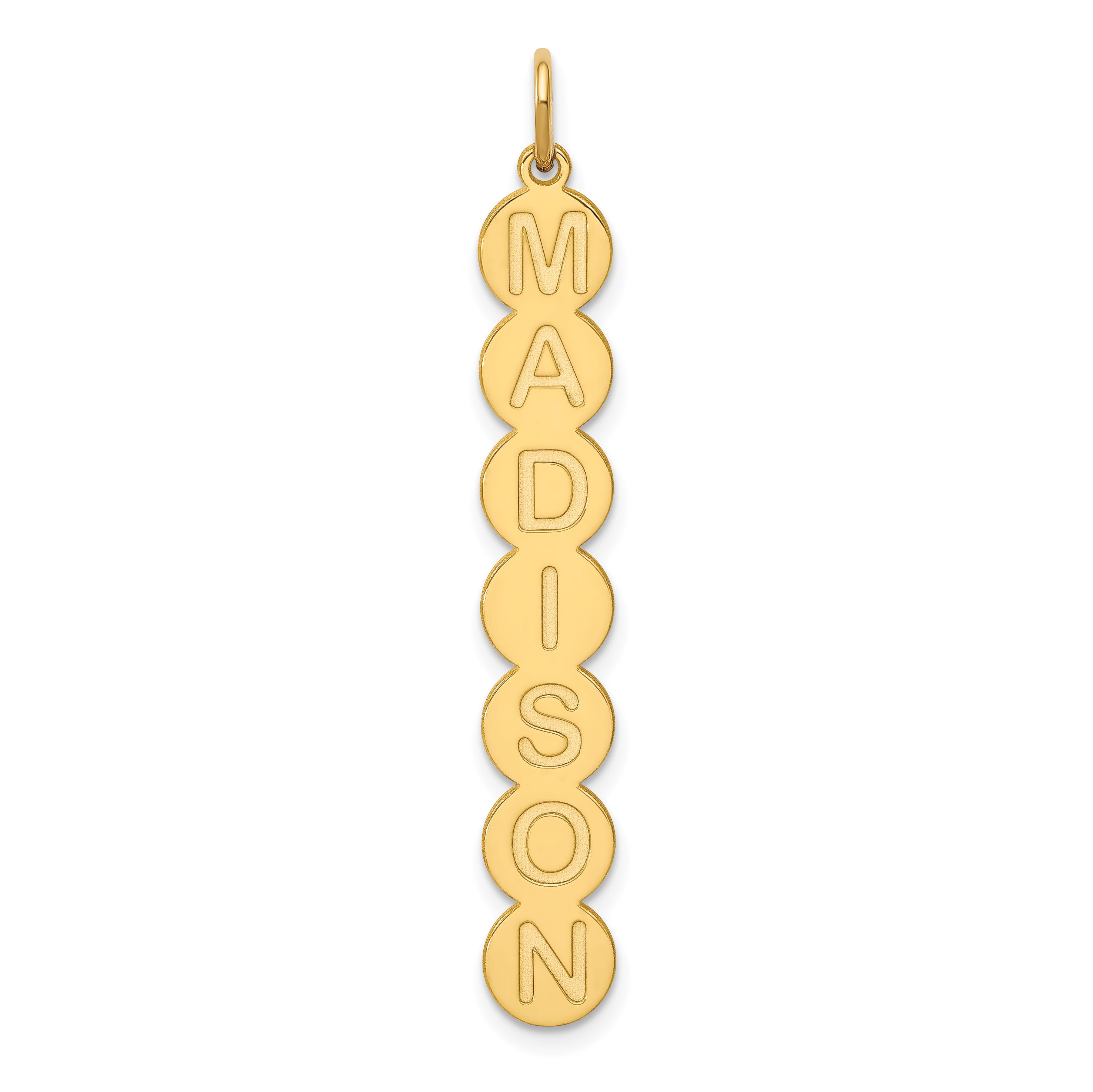 14K Yellow Gold 7 Letter Bubble Pendant