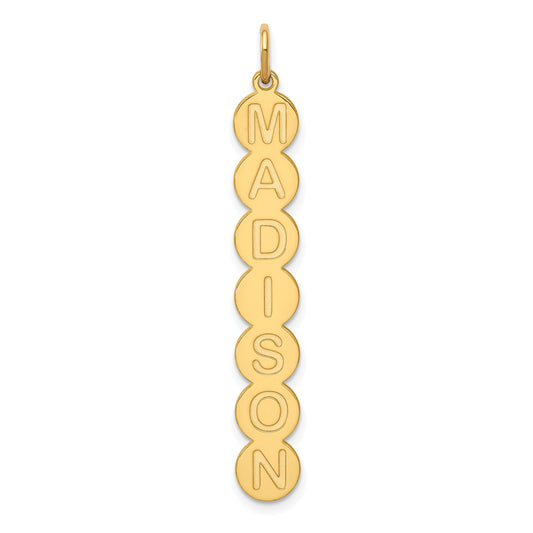14K Yellow Gold 7 Letter Bubble Pendant
