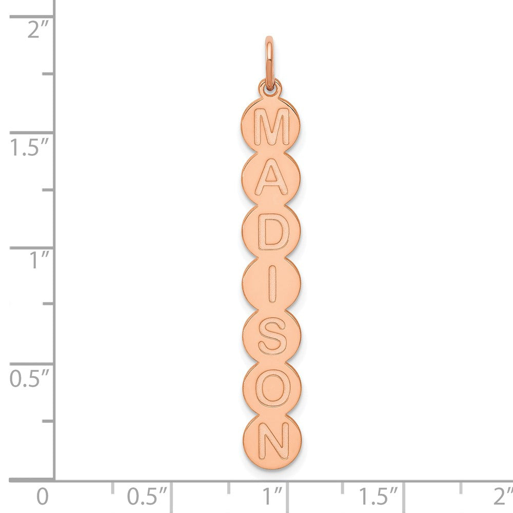 14K Rose Gold 7 Letter Bubble Pendant