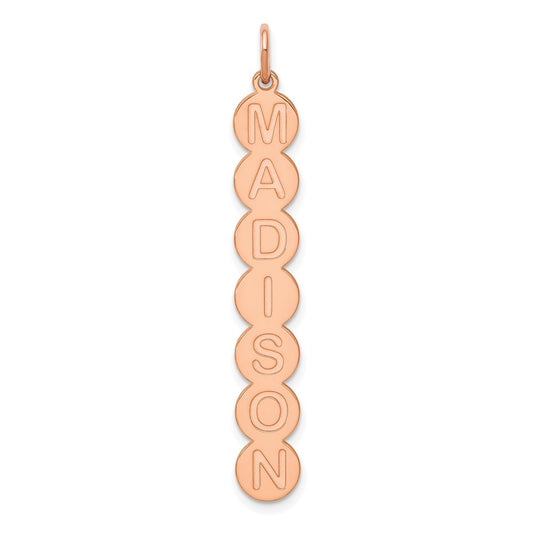 14K Rose Gold 7 Letter Bubble Pendant