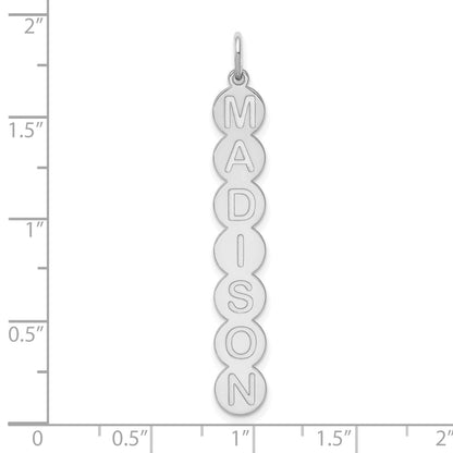 Sterling Silver Silver/Rhodium Plated 7 Letter Bubble Pendant