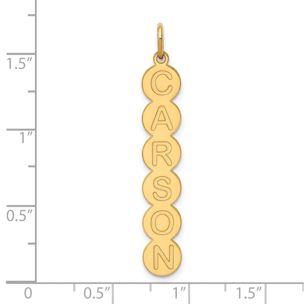 14K Yellow Gold 6 Letter Bubble Pendant