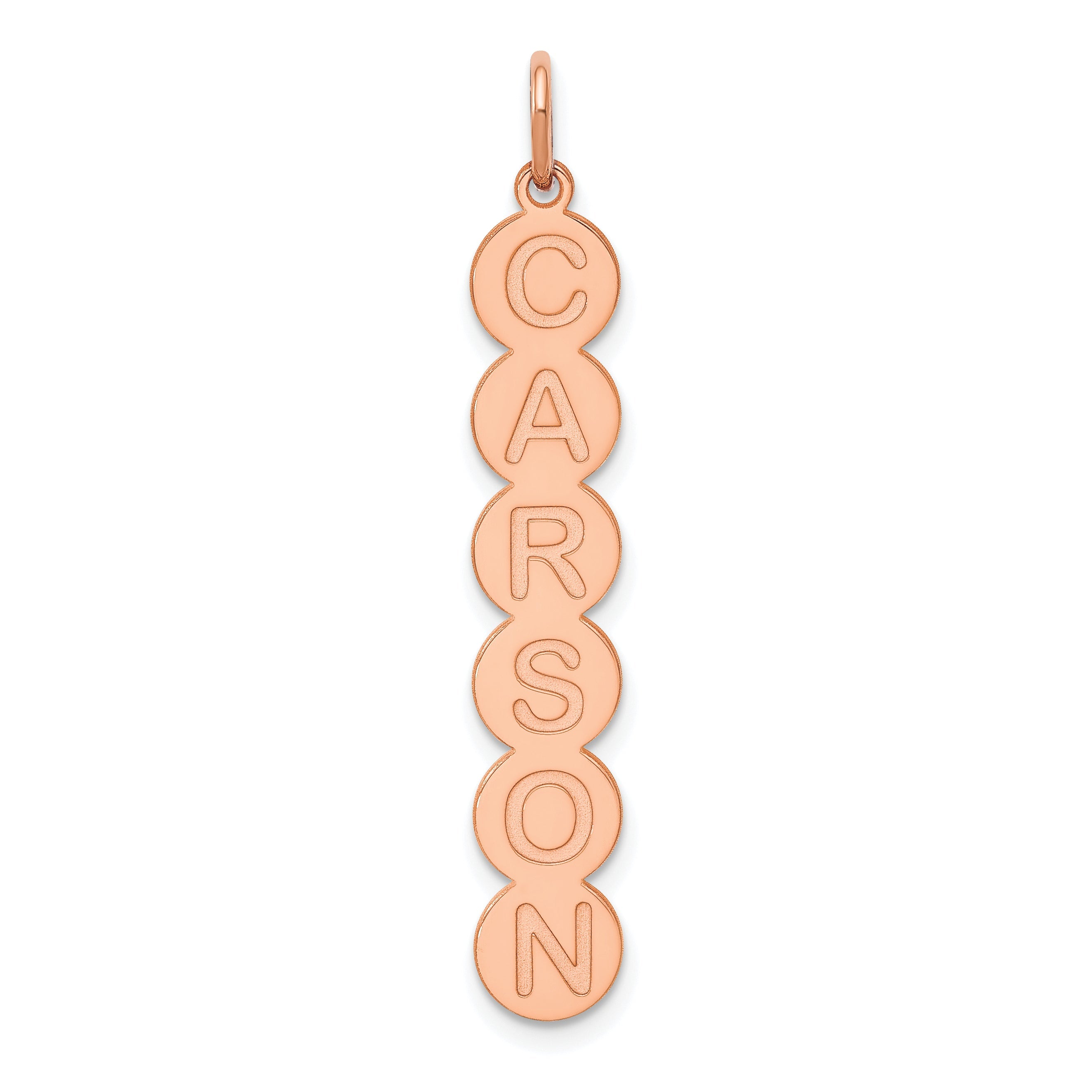 14K Rose Gold 6 Letter Bubble Pendant