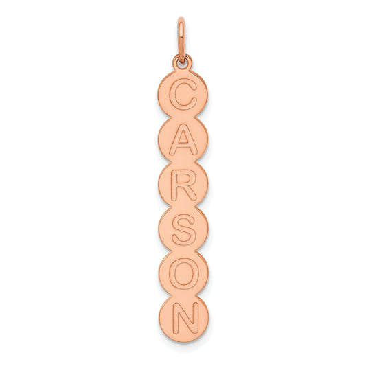 14K Rose Gold 6 Letter Bubble Pendant