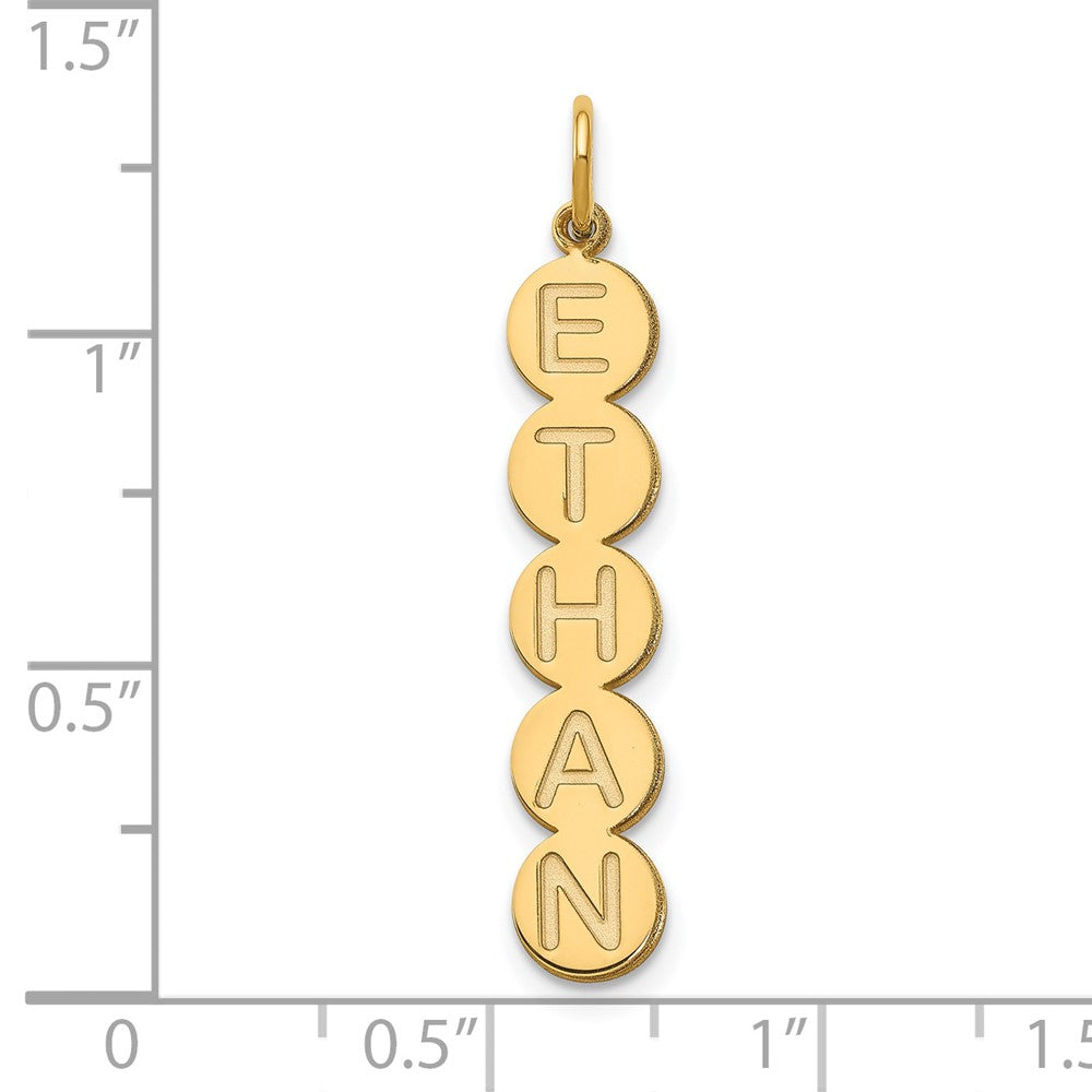 14K Yellow Gold 5 Letter Bubble Pendant