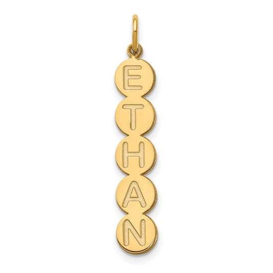 14K Yellow Gold 5 Letter Bubble Pendant