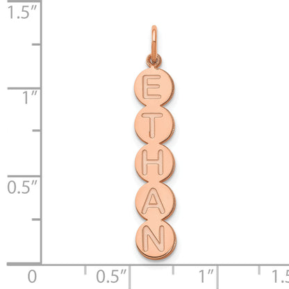 14K Rose Gold 5 Letter Bubble Pendant