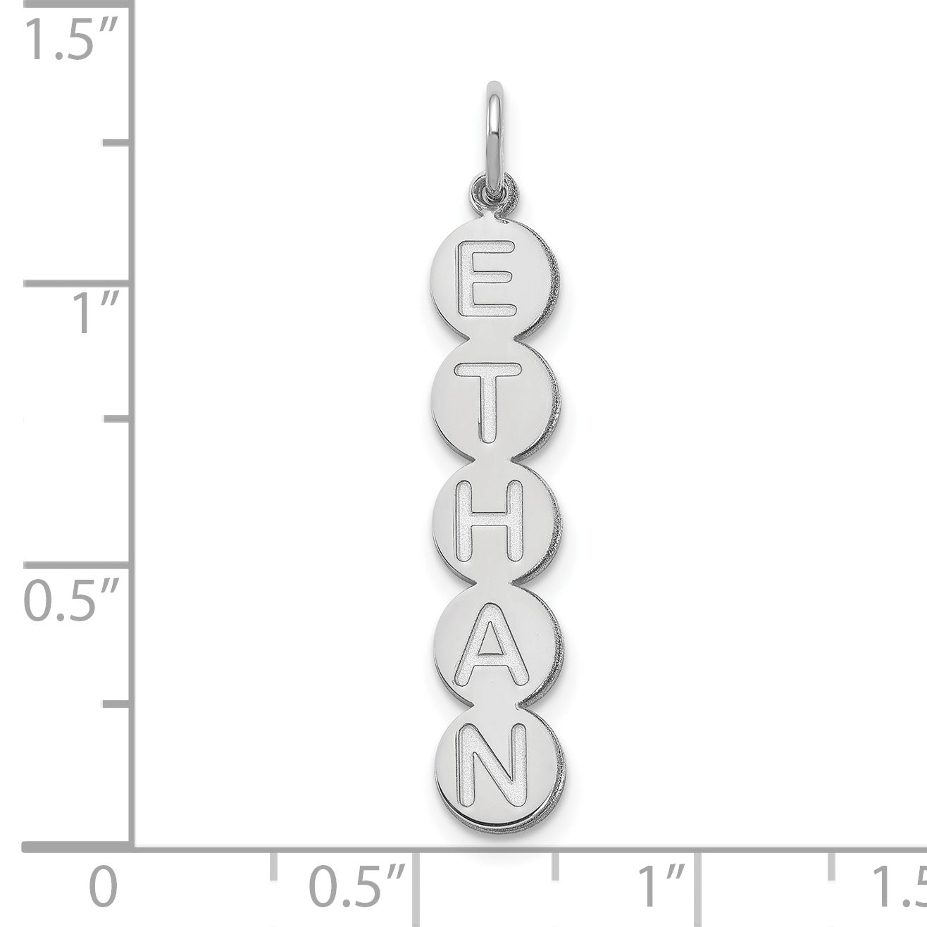 14K White Gold 5 Letter Bubble Pendant
