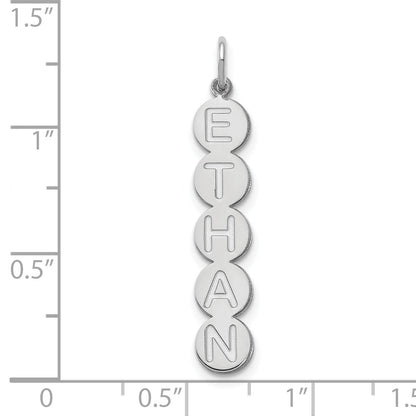 14K White Gold 5 Letter Bubble Pendant