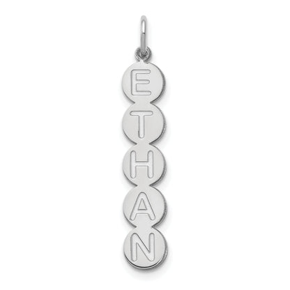 14K White Gold 5 Letter Bubble Pendant