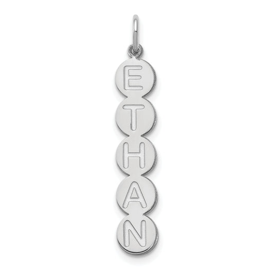14K White Gold 5 Letter Bubble Pendant