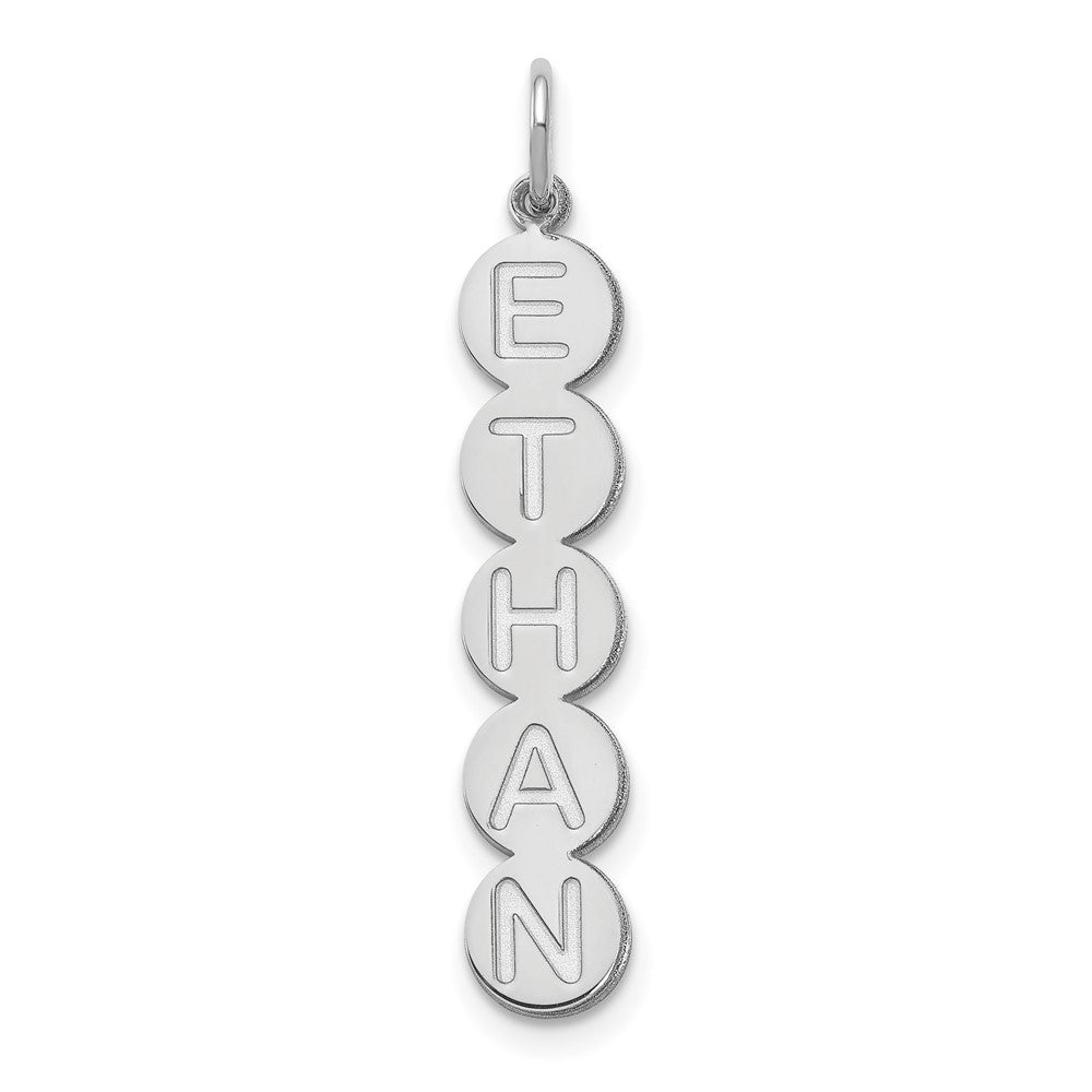 Sterling Silver Silver/Rhodium Plated 5 Letter Bubble Pendant