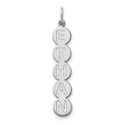 Sterling Silver Silver/Rhodium Plated 5 Letter Bubble Pendant
