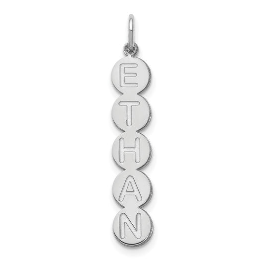 Sterling Silver Silver/Rhodium Plated 5 Letter Bubble Pendant