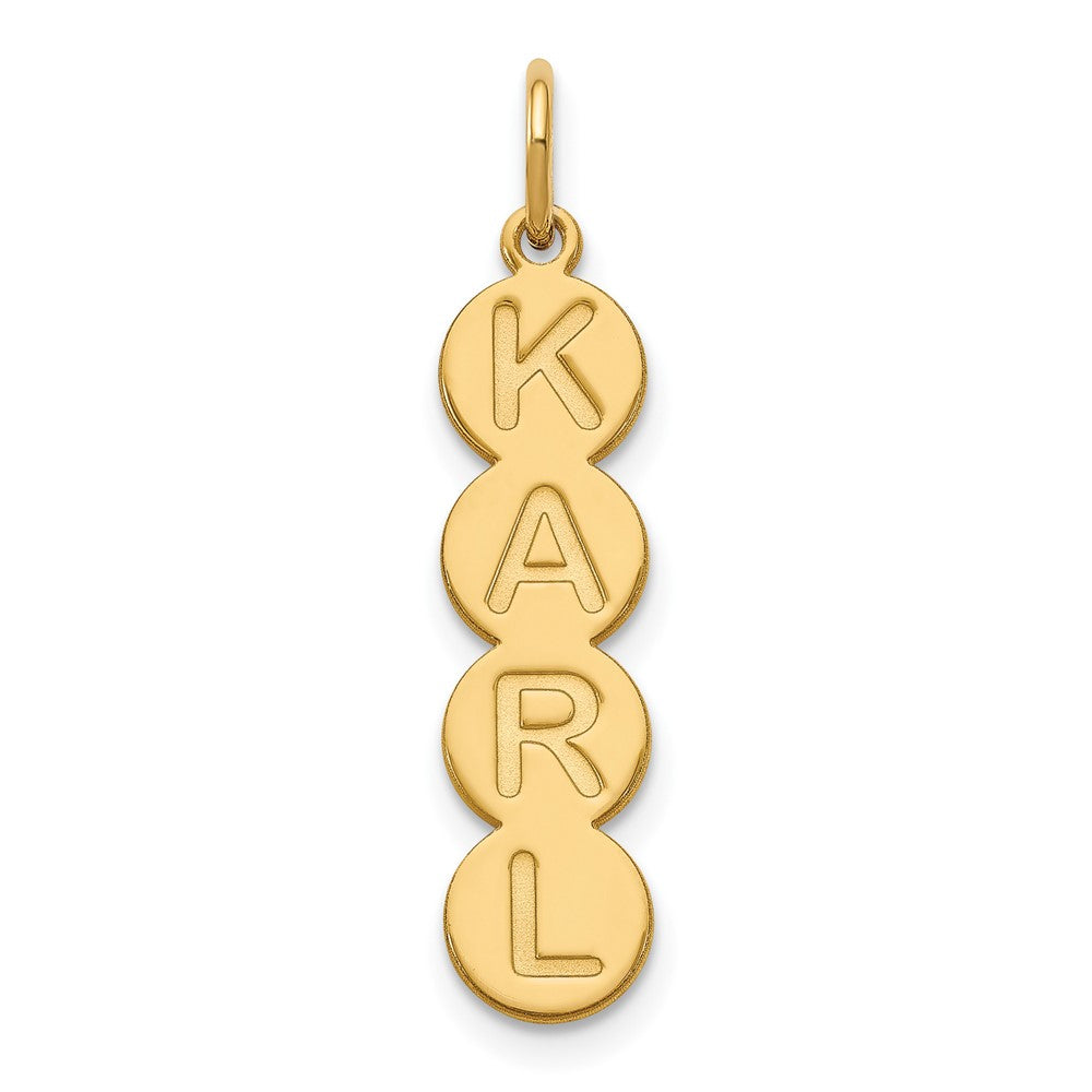 14K Yellow Gold 4 Letter Bubble Pendant