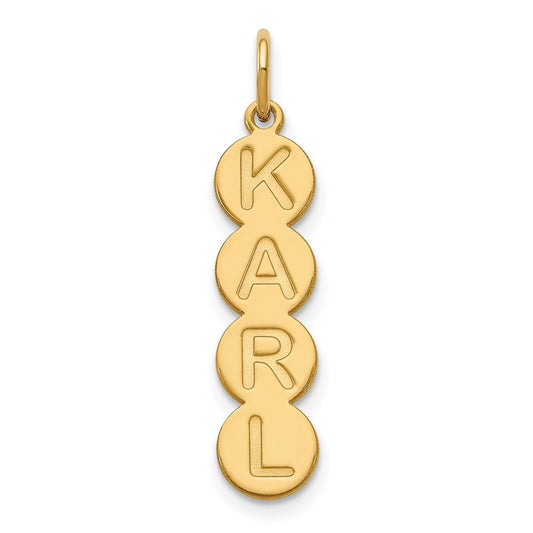 14K Yellow Gold 4 Letter Bubble Pendant