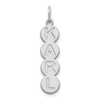 14K White Gold 4 Letter Bubble Pendant