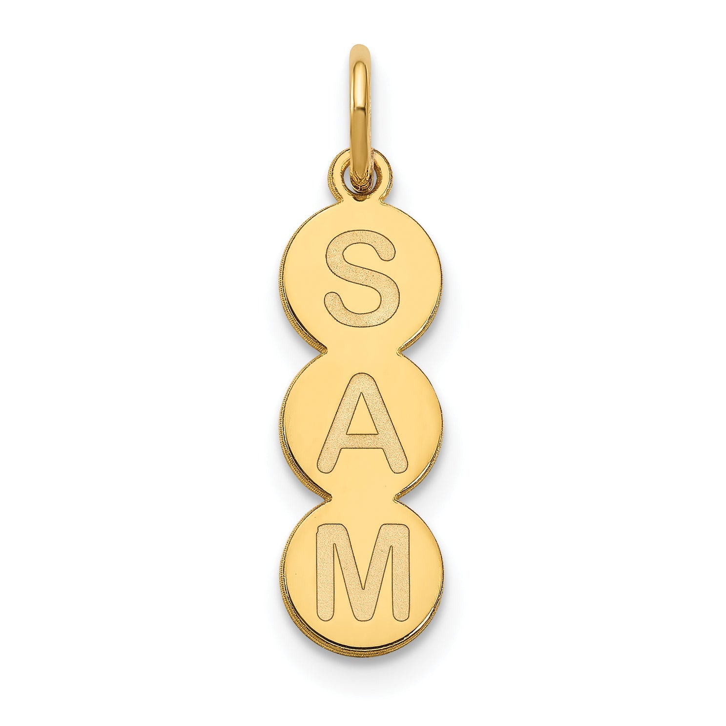 14K Yellow Gold 3 Letter Bubble Pendant