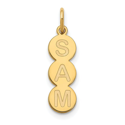 14K Yellow Gold 3 Letter Bubble Pendant