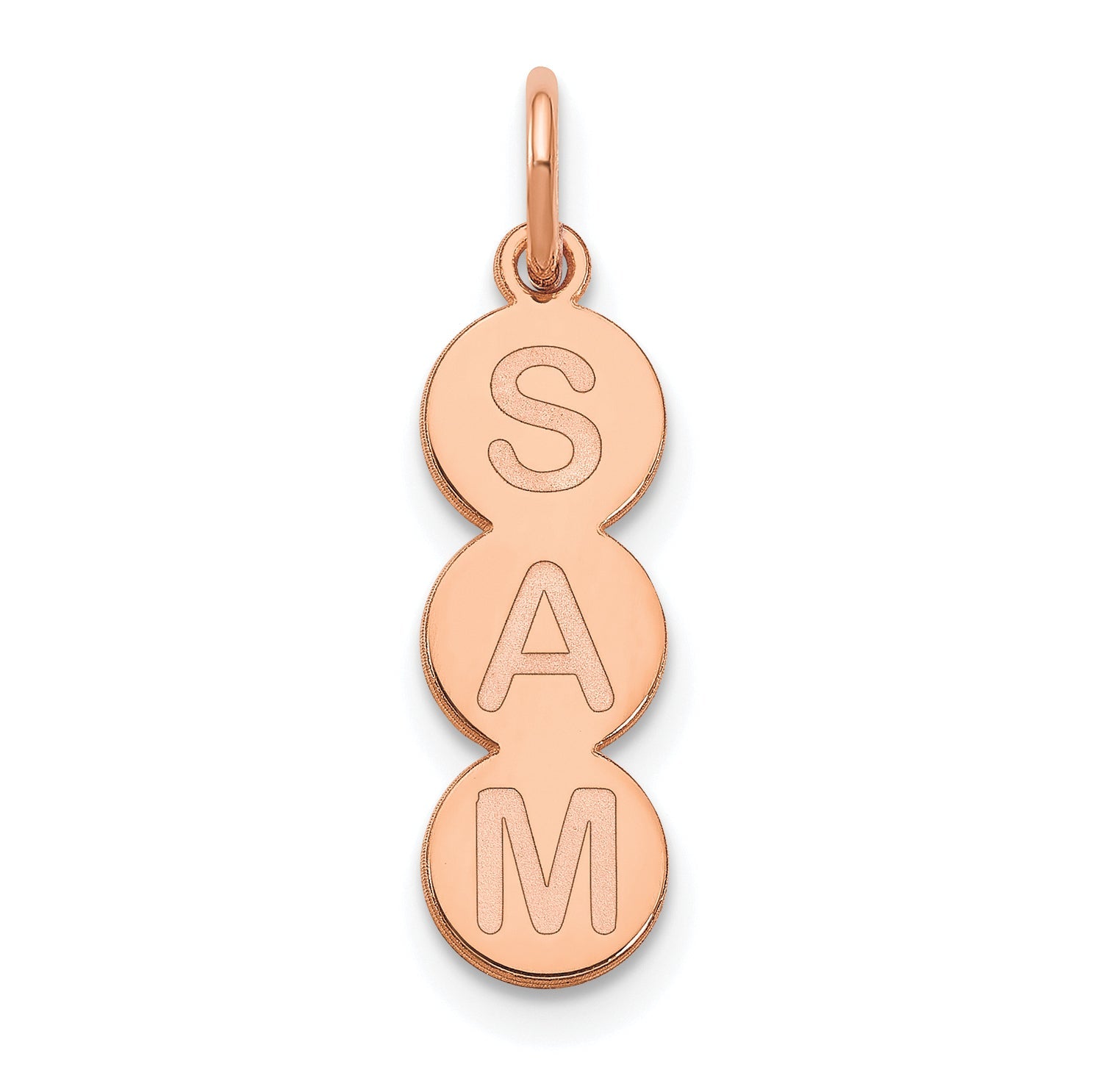 14K Rose Gold 3 Letter Bubble Pendant