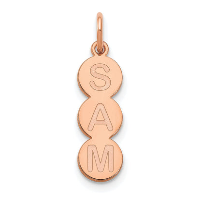 14K Rose Gold 3 Letter Bubble Pendant