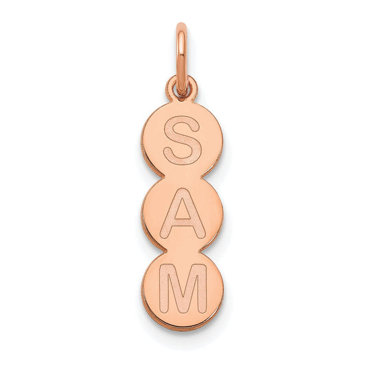 14K Rose Gold 3 Letter Bubble Pendant
