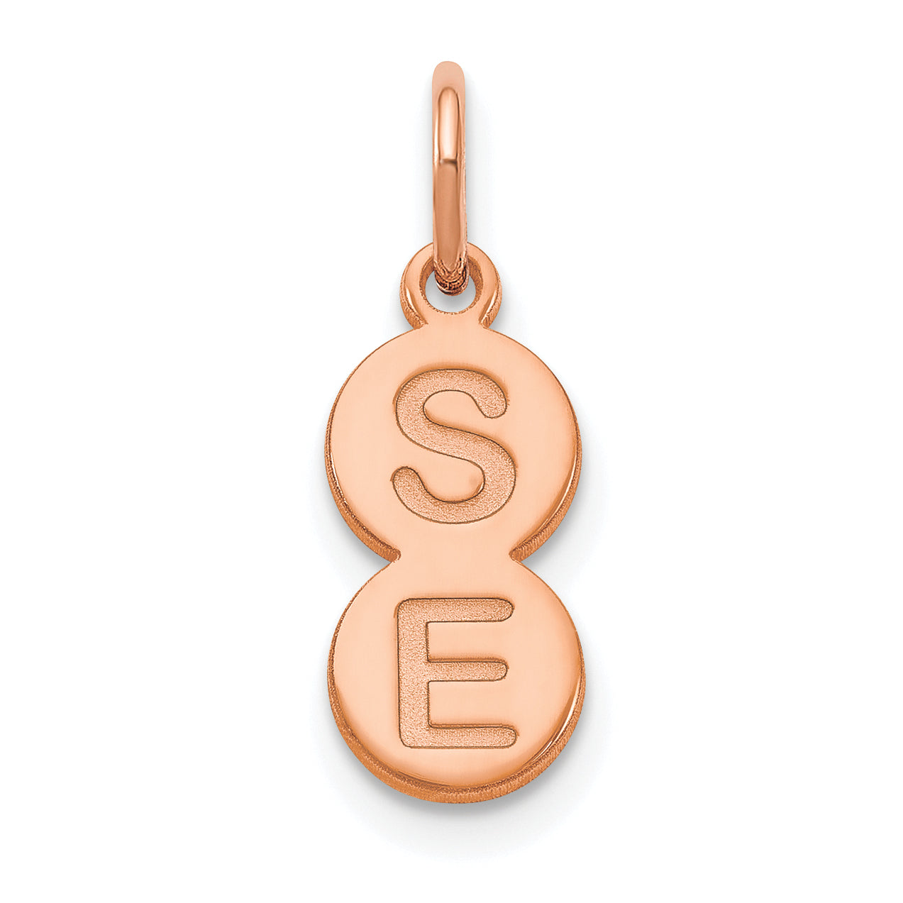 14K Rose Gold 2 Letter Bubble Pendant