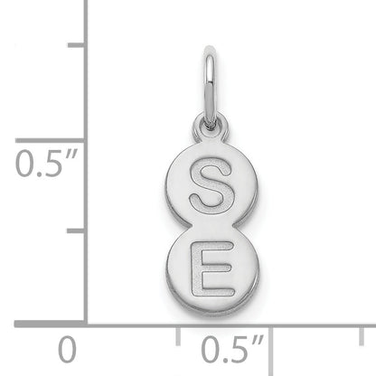 14K White Gold 2 Letter Bubble Pendant