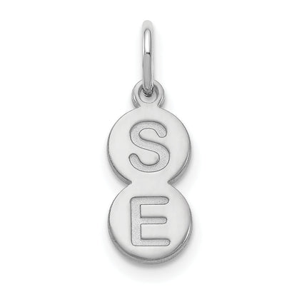 Sterling Silver Silver/Rhodium Plated 2 Letter Bubble Pendant
