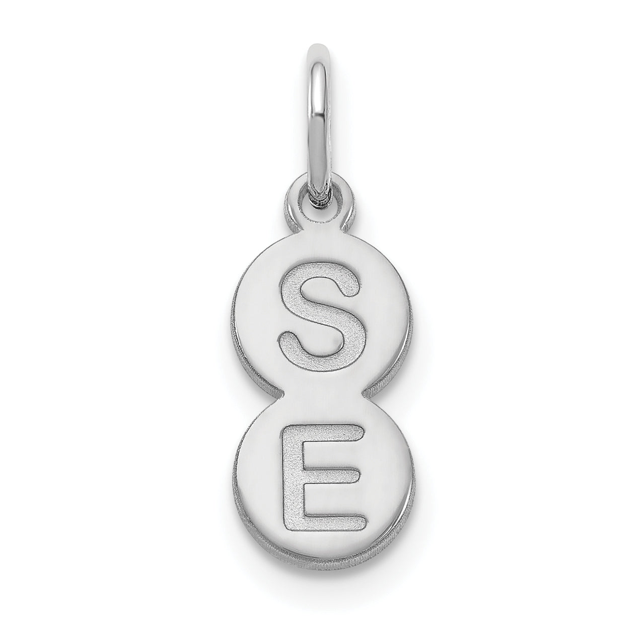 14K White Gold 2 Letter Bubble Pendant