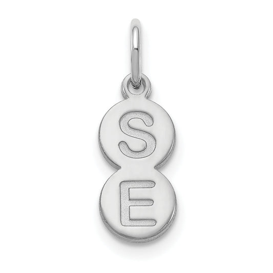 14K White Gold 2 Letter Bubble Pendant