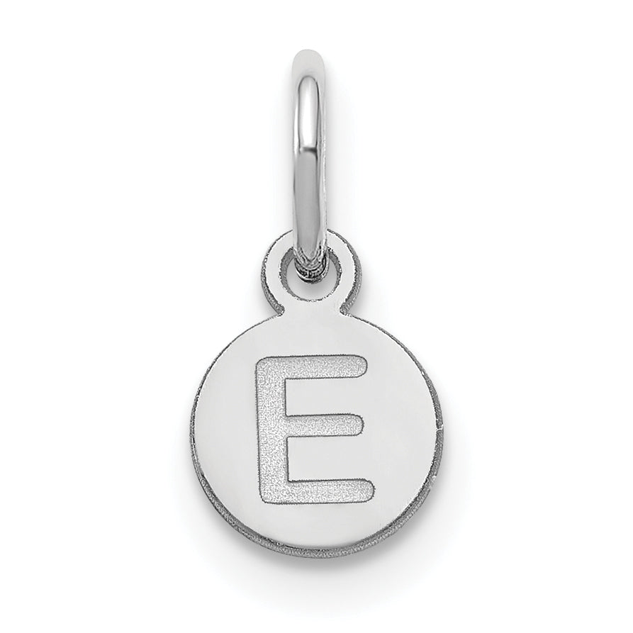 14K White Gold 1 Letter Bubble Pendant
