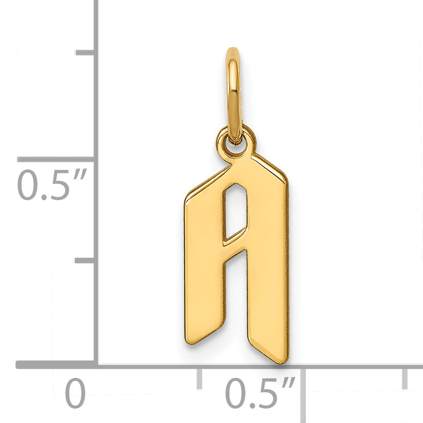 14k Yellow Gold 14KY Letter A Initial Pendant