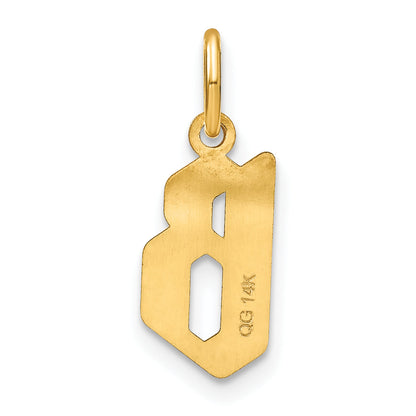 14k Yellow Gold 14KY Letter B Initial Pendant