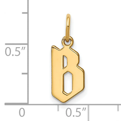 14k Yellow Gold 14KY Letter B Initial Pendant