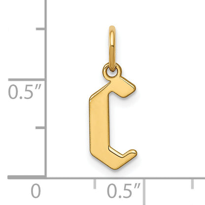 14k Yellow Gold 14KY Letter C Initial Pendant