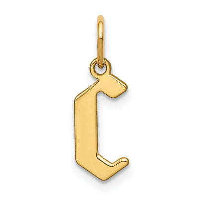 14k Yellow Gold 14KY Letter C Initial Pendant