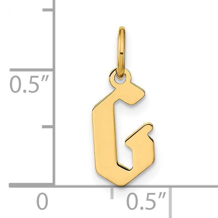 14k Yellow Gold 14KY Letter G Initial Pendant