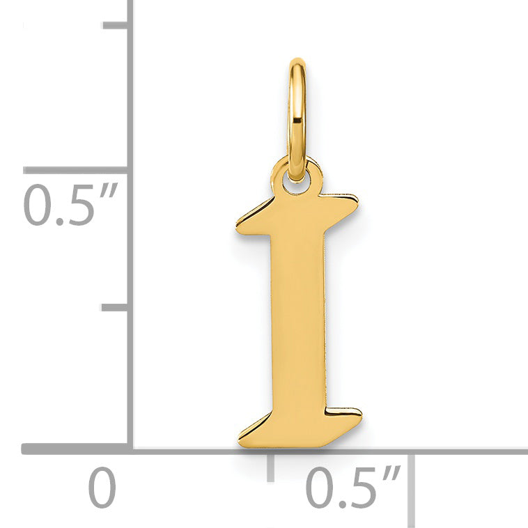 14k Yellow Gold 14KY Letter I Initial Pendant