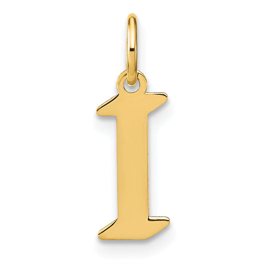 14k Yellow Gold 14KY Letter I Initial Pendant