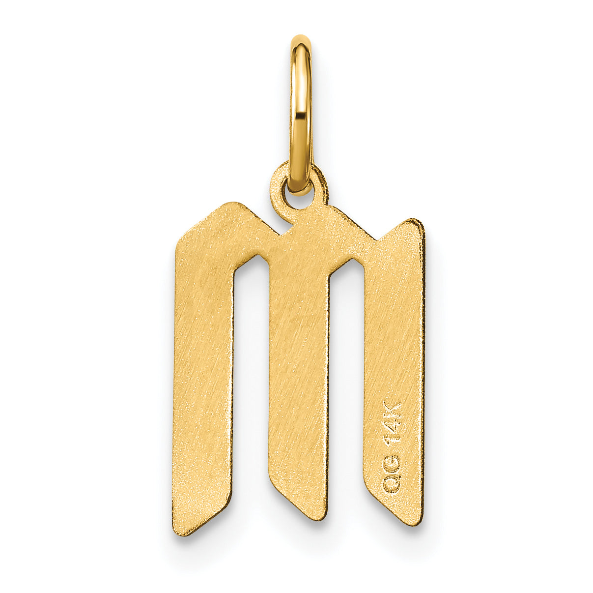 14k Yellow Gold 14KY Letter M Initial Pendant