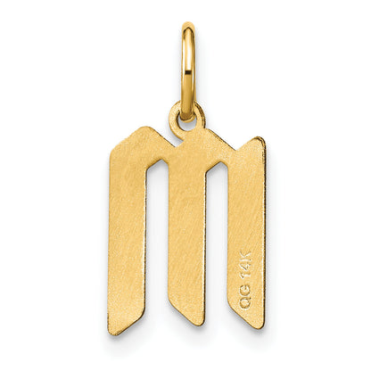 14k Yellow Gold 14KY Letter M Initial Pendant
