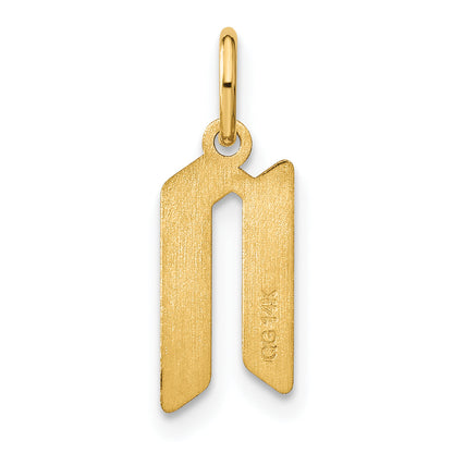 14k Yellow Gold 14KY Letter N Initial Pendant